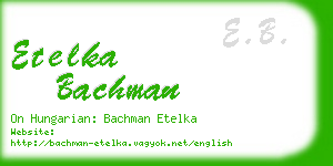 etelka bachman business card